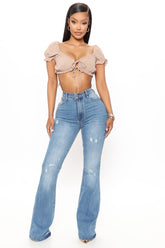 Free To Be Flare Jeans - Medium Blue Wash Ins Street